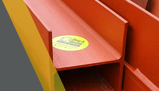 Red steel beams and channels