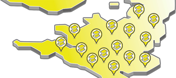 Supplier location points in the United Kingdom